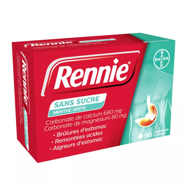Rennie Sans Sucre 96 comprimés à croquer