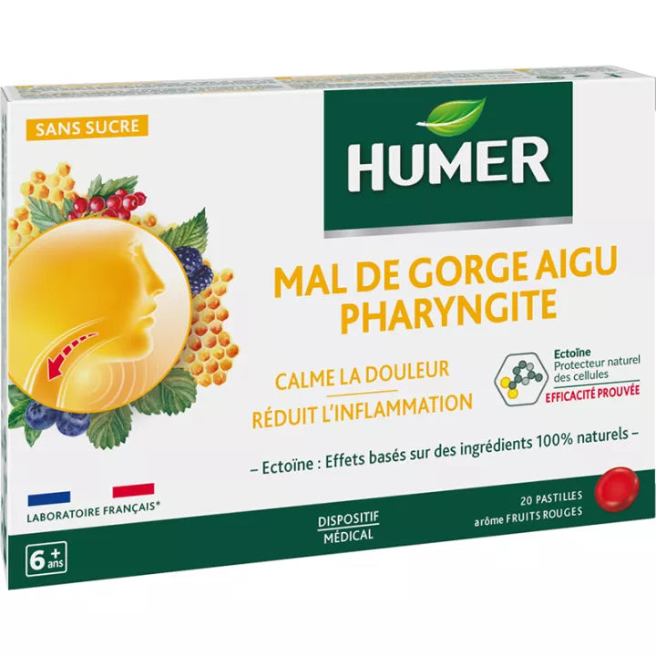 Humer Mal de Gorge Pharyngite Pastilles x20