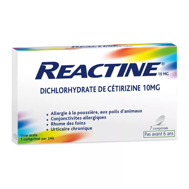 Réactine 10 mg Comprimés x7