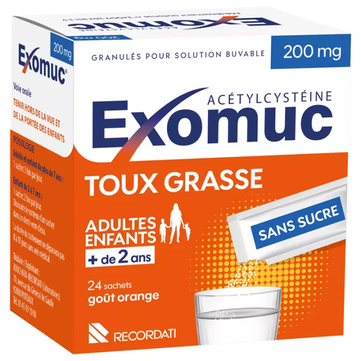 Exomuc 200 mg Granulés Sachets x24