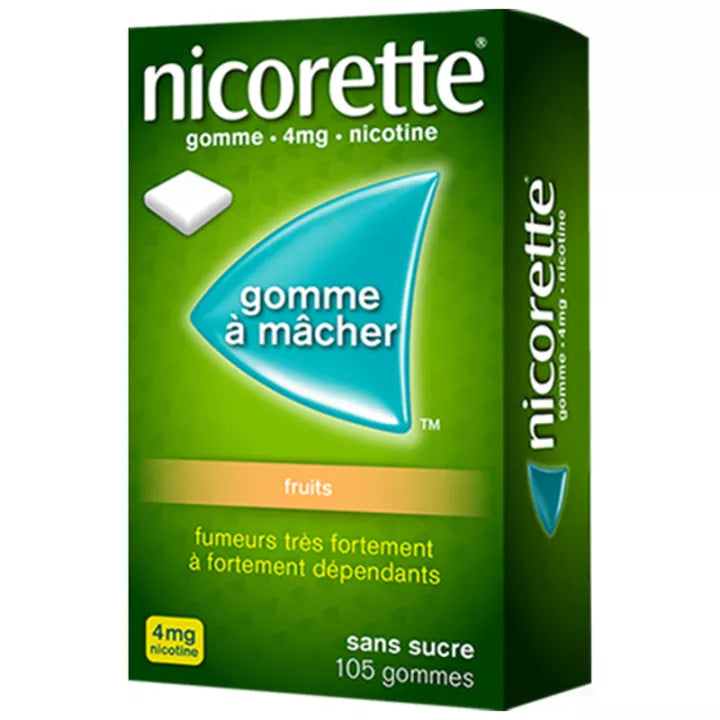 Nicorette Fruits 4 mg Gomme Sans Sucre x105