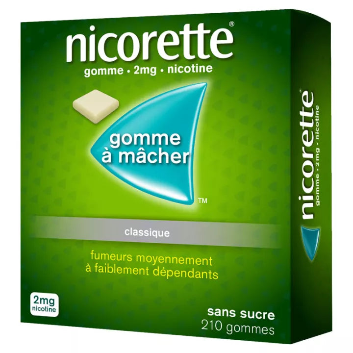Nicorette 2 mg Gomme Sans Sucre x210 (Réf. 2)