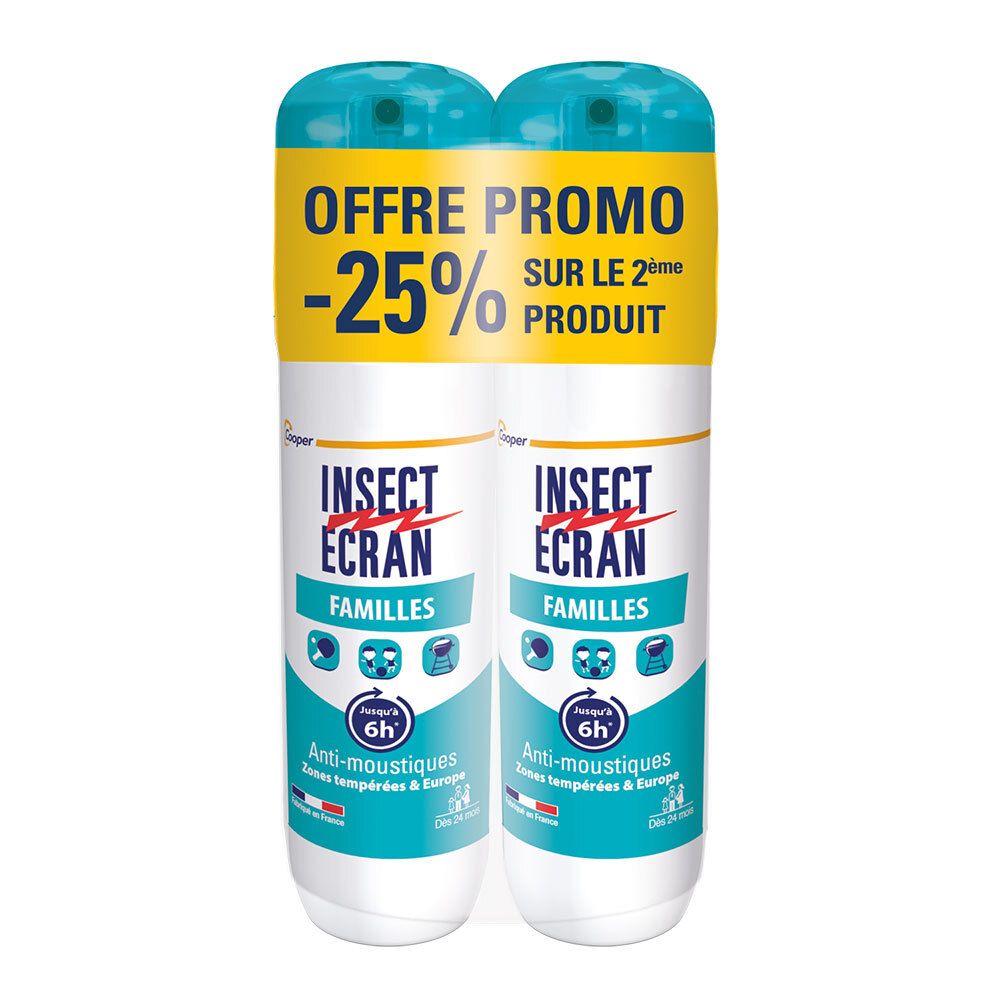 Insect Écran Familles Anti-Moustiques – Lot de 2 Sprays de 100 ml