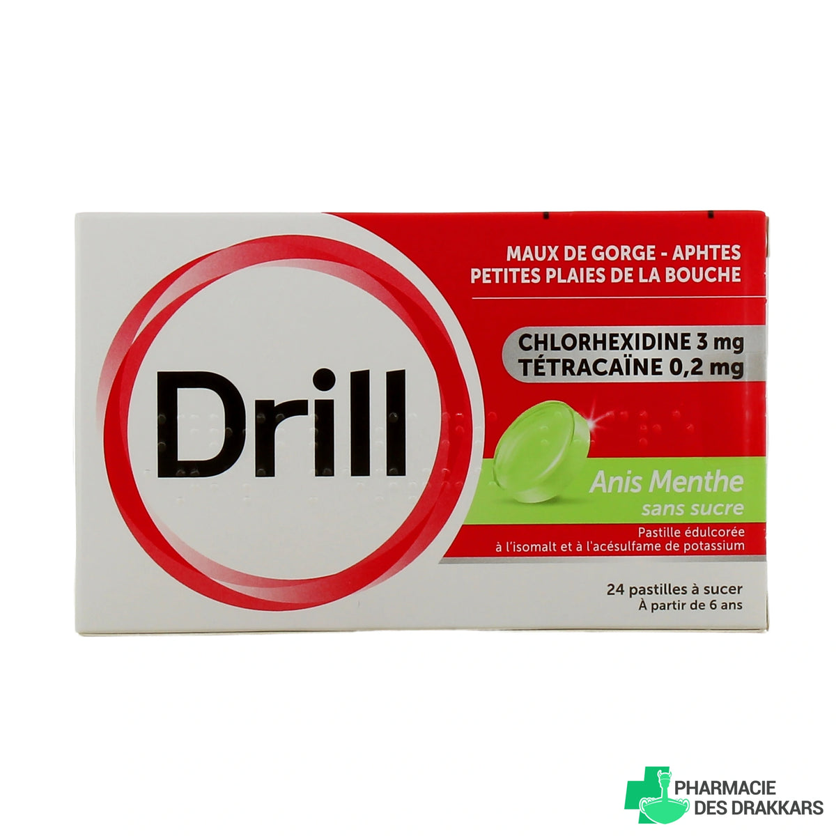 Drill Anis Menthe Sans Sucre – 24 pastilles