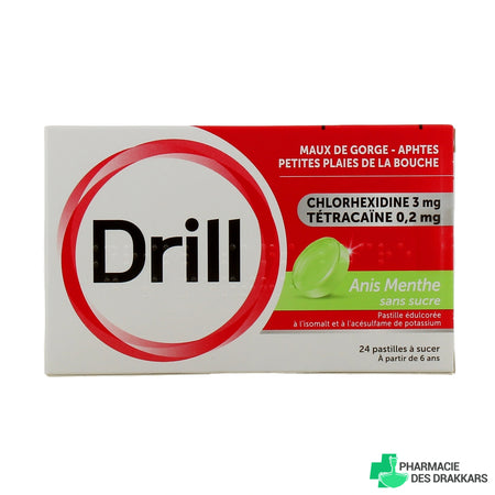 Drill Anis Menthe Sans Sucre – 24 pastilles