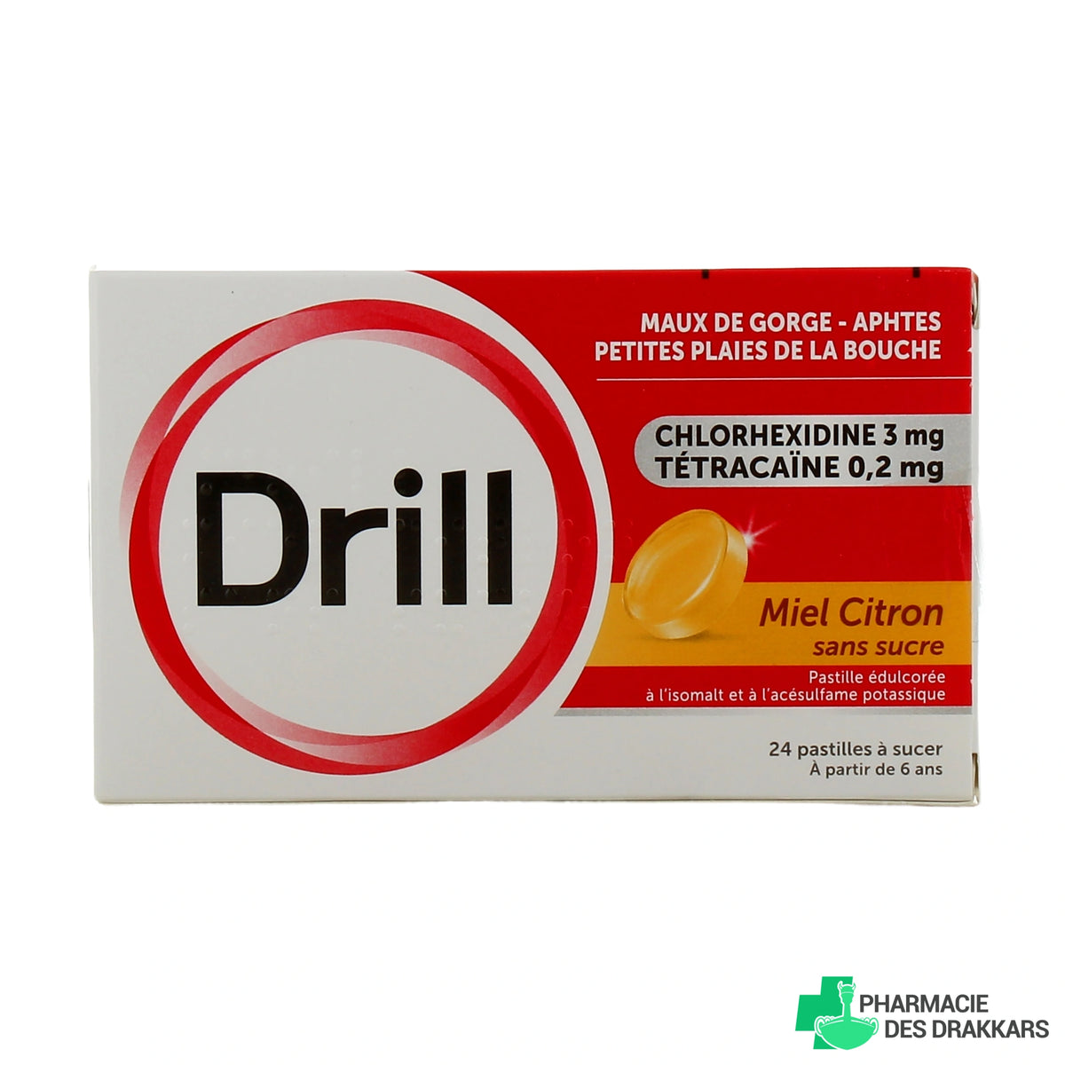 Drill Miel Citron Sans Sucre – 24 pastilles