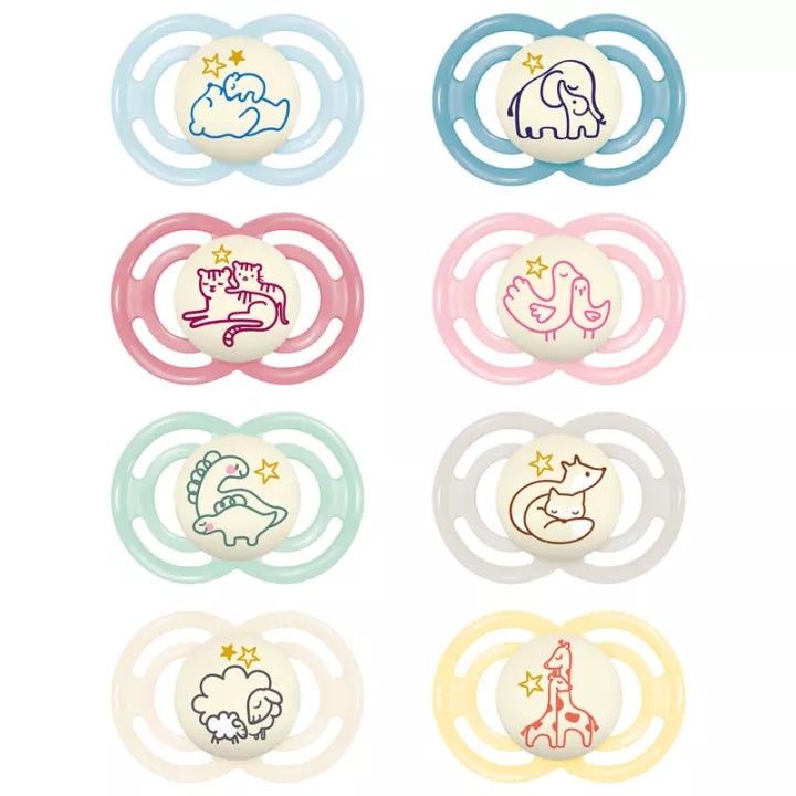 MAM Sucette Perfect Nuit 6+ mois Silicone x2