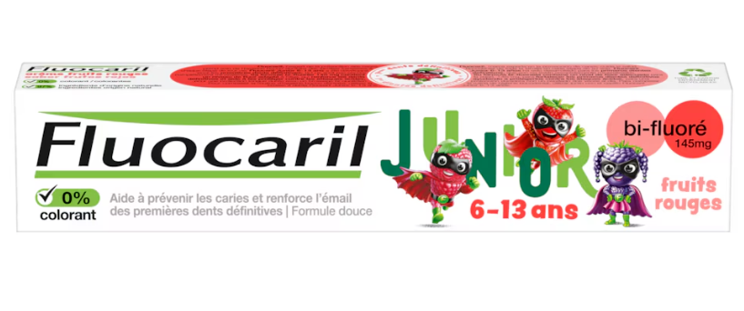 Fluocaril Junior Dentifrice Fruits Rouges 6-12 ans 75 ml