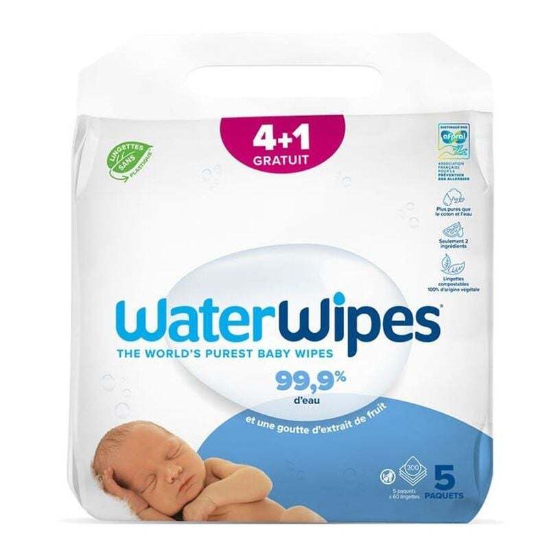 WaterWipes Lingettes Bébé Lot 4+1