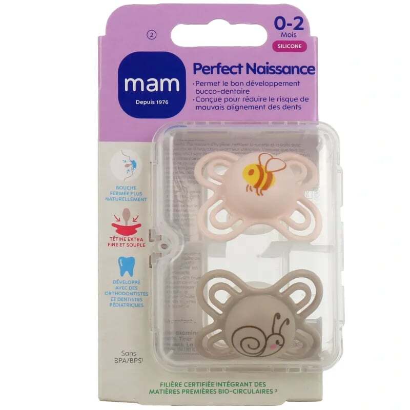 MAM Sucette Perfect Naissance 0-2 mois Silicone x2