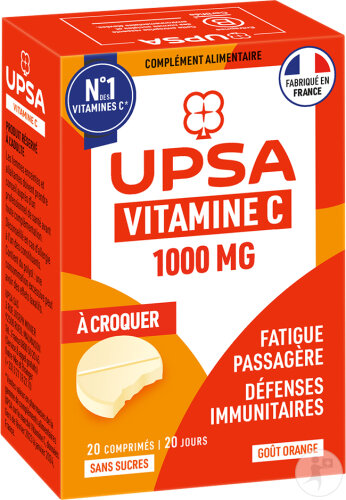 VITAMINE C 1000MG UPSA CPR CROQ 20