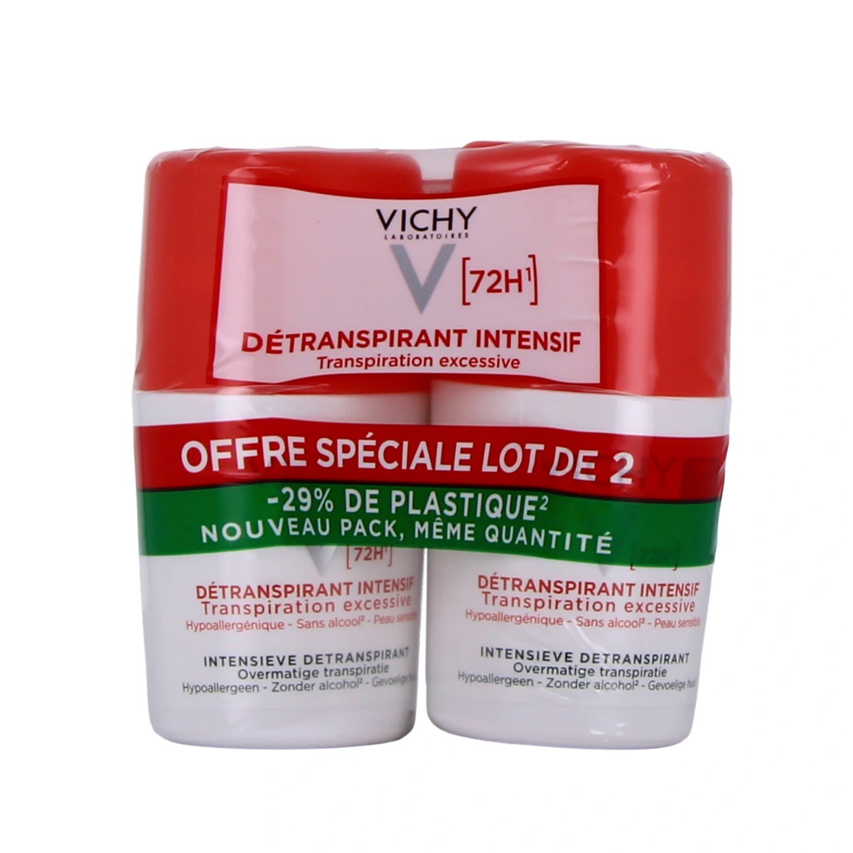 Vichy Déodorant Détranspirant Intensif 72h – Lot de 2 x 50 ml