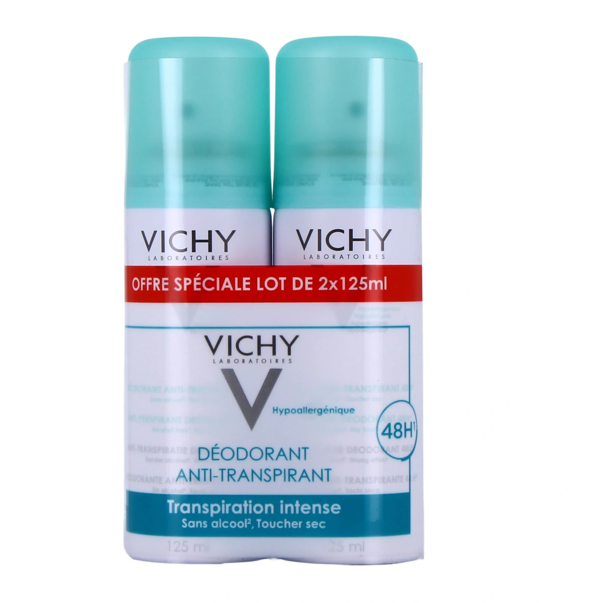 Vichy Déodorant Aérosol Anti-Transpirant 48h – Lot de 2 x 125 ml