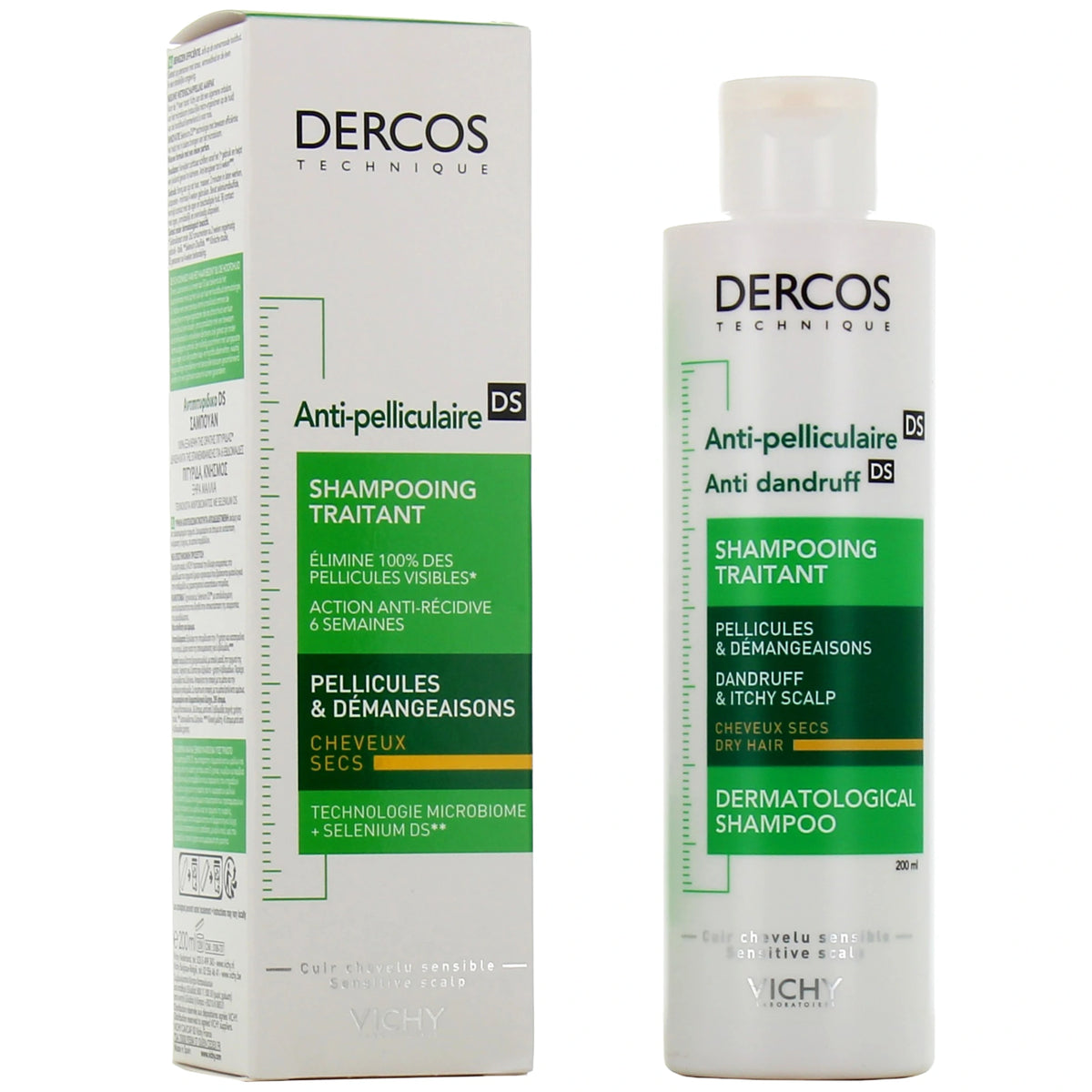 Vichy Dercos Shampooing Anti-Pelliculaire Cheveux Secs – 390 ml