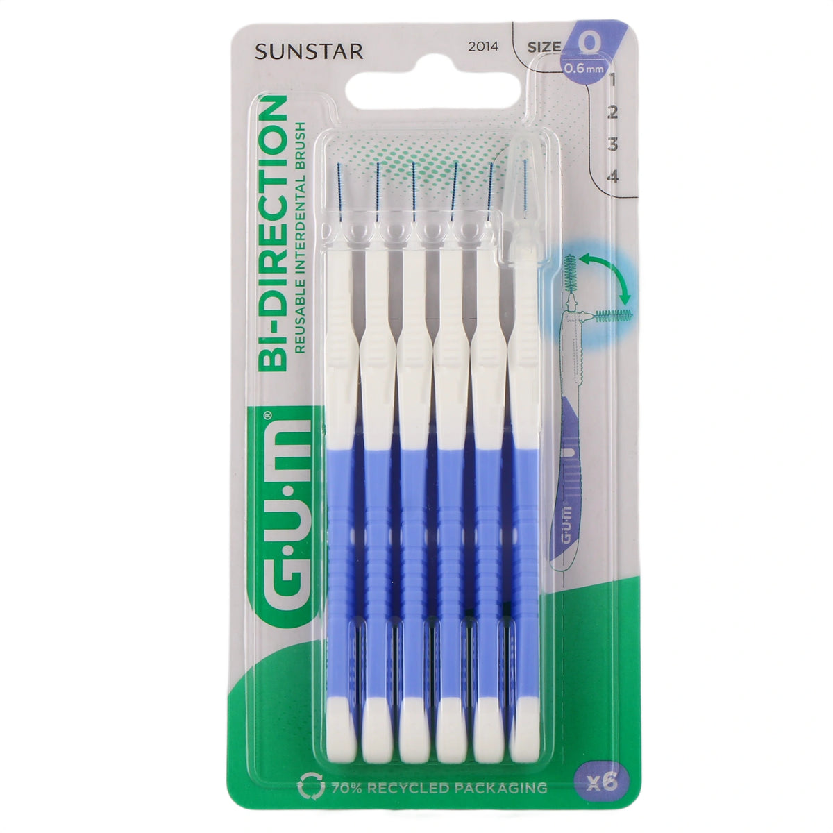 GUM Bi-Direction Brossettes Interdentaires Micro-Fines – 6 brossettes