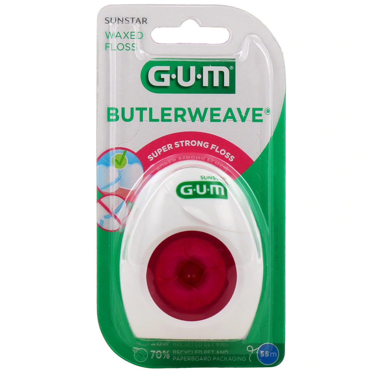 GUM ButlerWeave Fil Dentaire Ciré Mentholé 1855