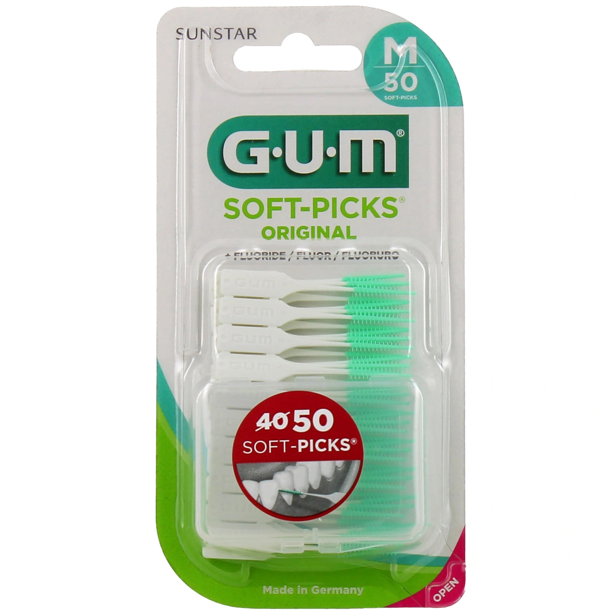 GUM Soft-Picks Original 632 Medium – 50 bâtonnets