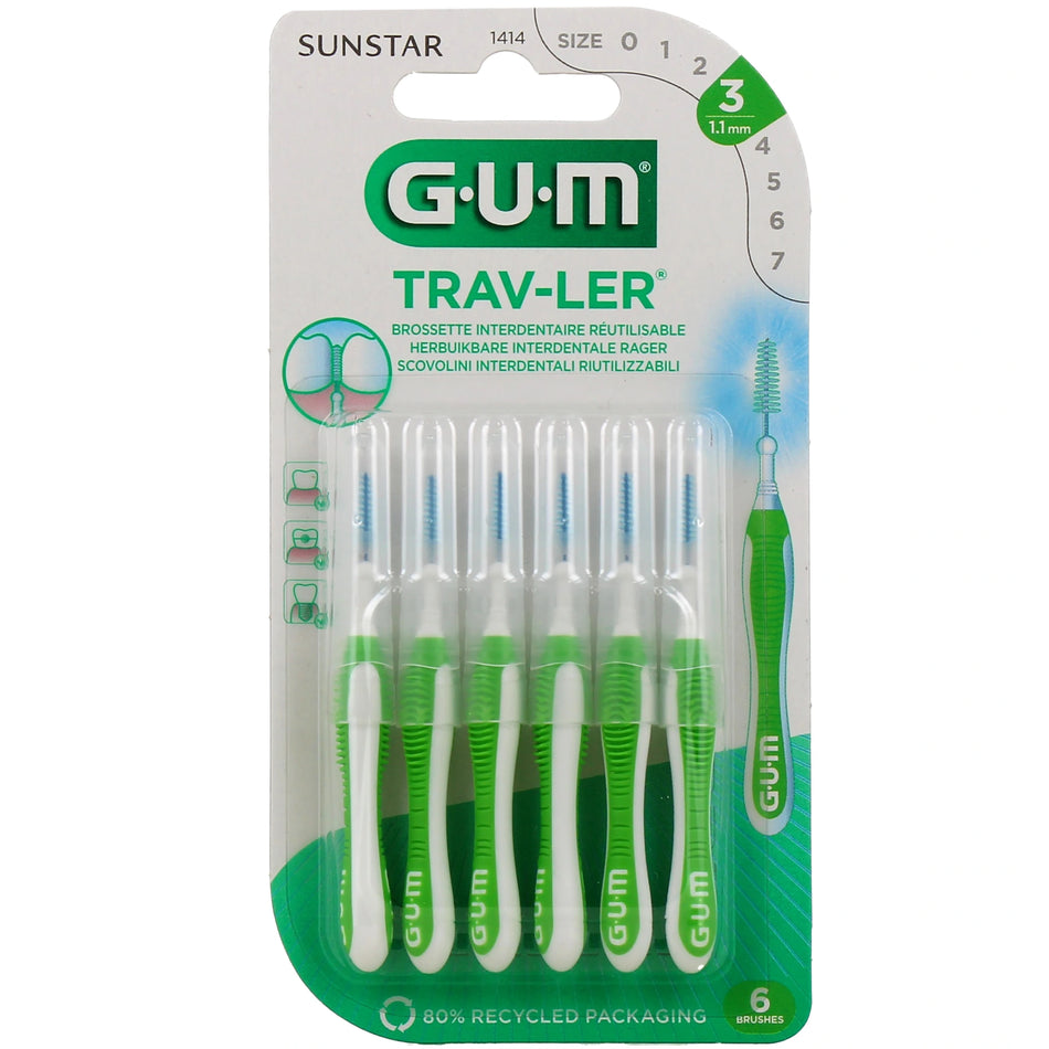 GUM Trav-ler 1414 Brossettes Interdentaires 1,1 mm – 4 + 2 offertes