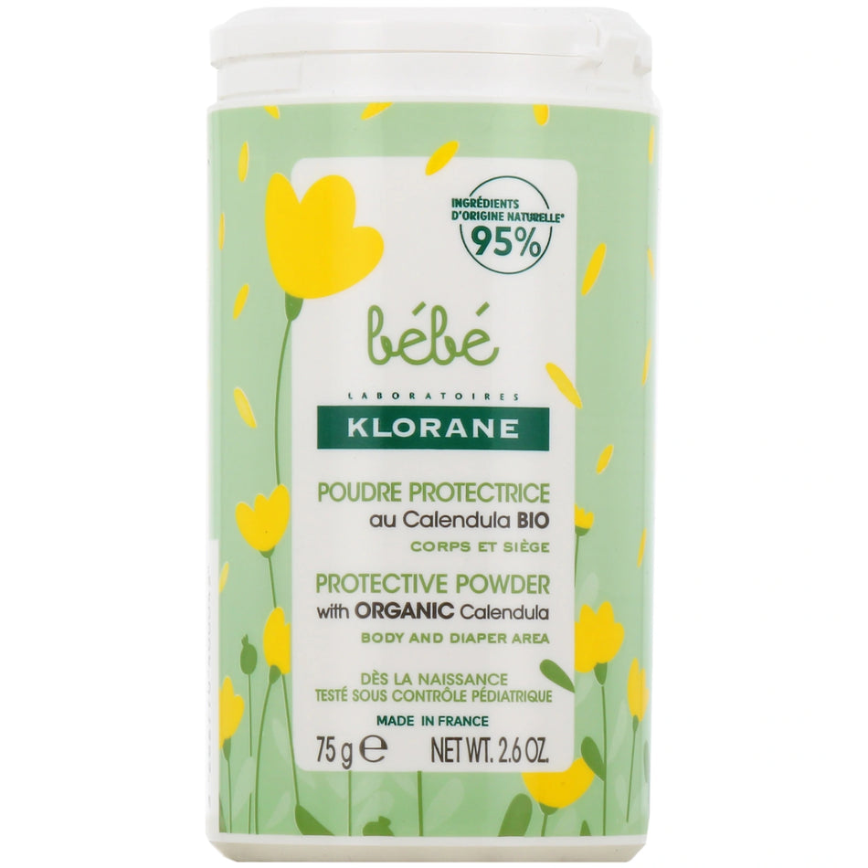 Klorane Bébé Poudre de Toilette Protectrice au Calendula – 75 g