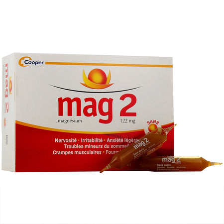 Mag 2 122 mg Solution Buvable Sans Sucre – 30 Ampoules
