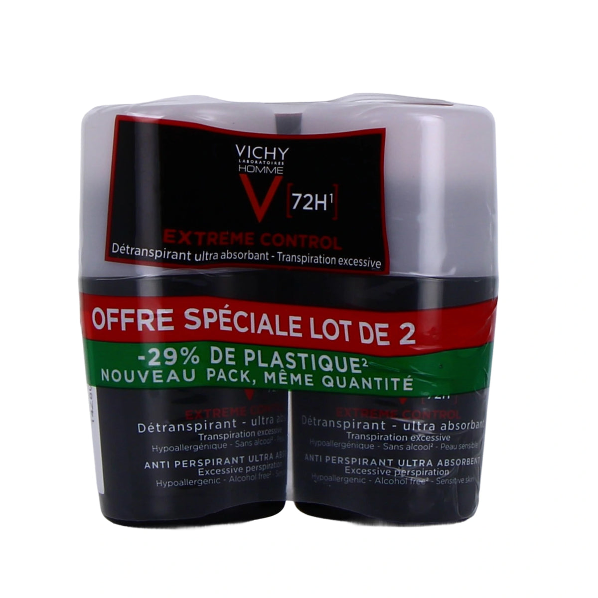 Vichy Homme Détranspirant Extreme Control 72h – Lot de 2 x 50 ml